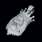 GL Rapper Rock Moissanite Silver custom lion head pendant