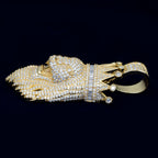 GL Rapper Rock Moissanite Silver custom lion head pendant