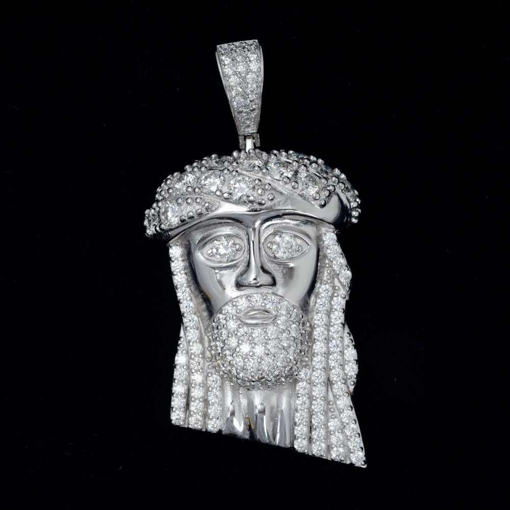 GL Hip Hop Jewelry Custom Silver Moissanite Jesus Pendant Image secondaire du produit