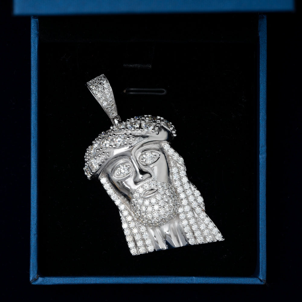 GL Hip Hop Jewelry Custom Silver Moissanite Jesus Pendant