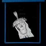 Hip Hop Jewelry Custom Sterling Silver Moissanite Jesus Head Pendant