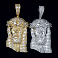 Hip Hop iced out jesus head pendants 925 moissanite diamond Pendant