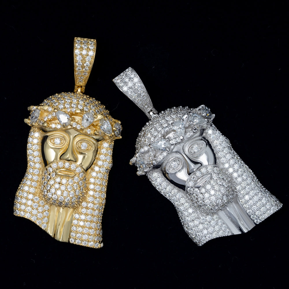 GL Hip Hop Iced Out Moissanite Diamond Jesus Pendants