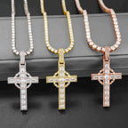 GL Circular Cross Set Emerald Cut Round Cut Pendant