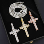 GL Circular Cross Set Emerald Cut Round Cut Pendant