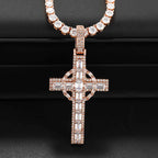 GL Circular Cross Set Emerald Cut Round Cut Pendant