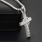 GL Circular Cross Set Emerald Cut Round Cut Pendant
