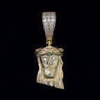 GL 18k Gold Plated Silver Miossanite Diamonds Jesus Pendant