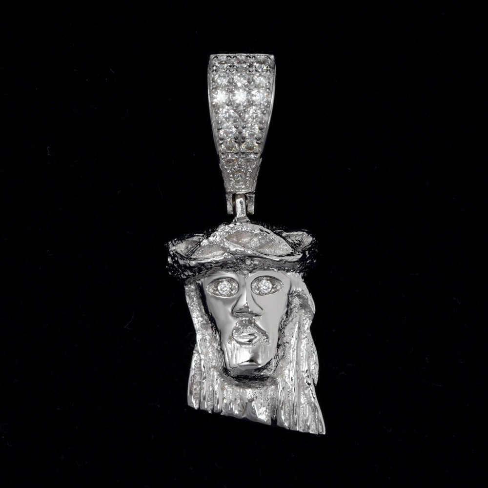 GL 18k Gold Plated Silver Miossanite Diamonds Jesus Pendant