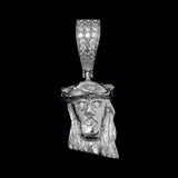 Fashion jewelry 18k gold plated miossanite diamonds pendant necklace silver jesus head pendant