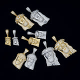 Fashion jewelry 18k gold plated miossanite diamonds pendant necklace silver jesus head pendant