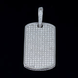 Iced out necklace pendant 925 silver brilliant diamond dog tag pendant hip hop jewelry