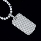 Iced out necklace pendant 925 silver brilliant diamond dog tag pendant hip hop jewelry