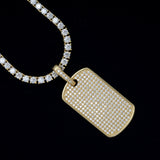 Iced out necklace pendant 925 silver brilliant diamond dog tag pendant hip hop jewelry