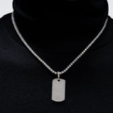 Iced out necklace pendant 925 silver brilliant diamond dog tag pendant hip hop jewelry