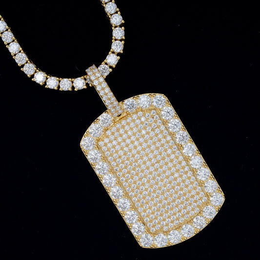 Pass diamond tester lab diamond pendant iced out jewelry custom tennis necklace pendant hip hop dog tag
