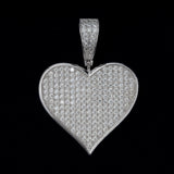 hip hop iced out heart shape necklace 925 sterling silver moissanite  mens fashion pendant