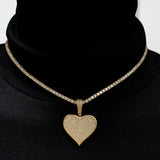 hip hop iced out heart shape necklace 925 sterling silver moissanite  mens fashion pendant