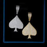 poker fully diamond pendant iced out silver chain moissanite pendant men 925 sterling silver