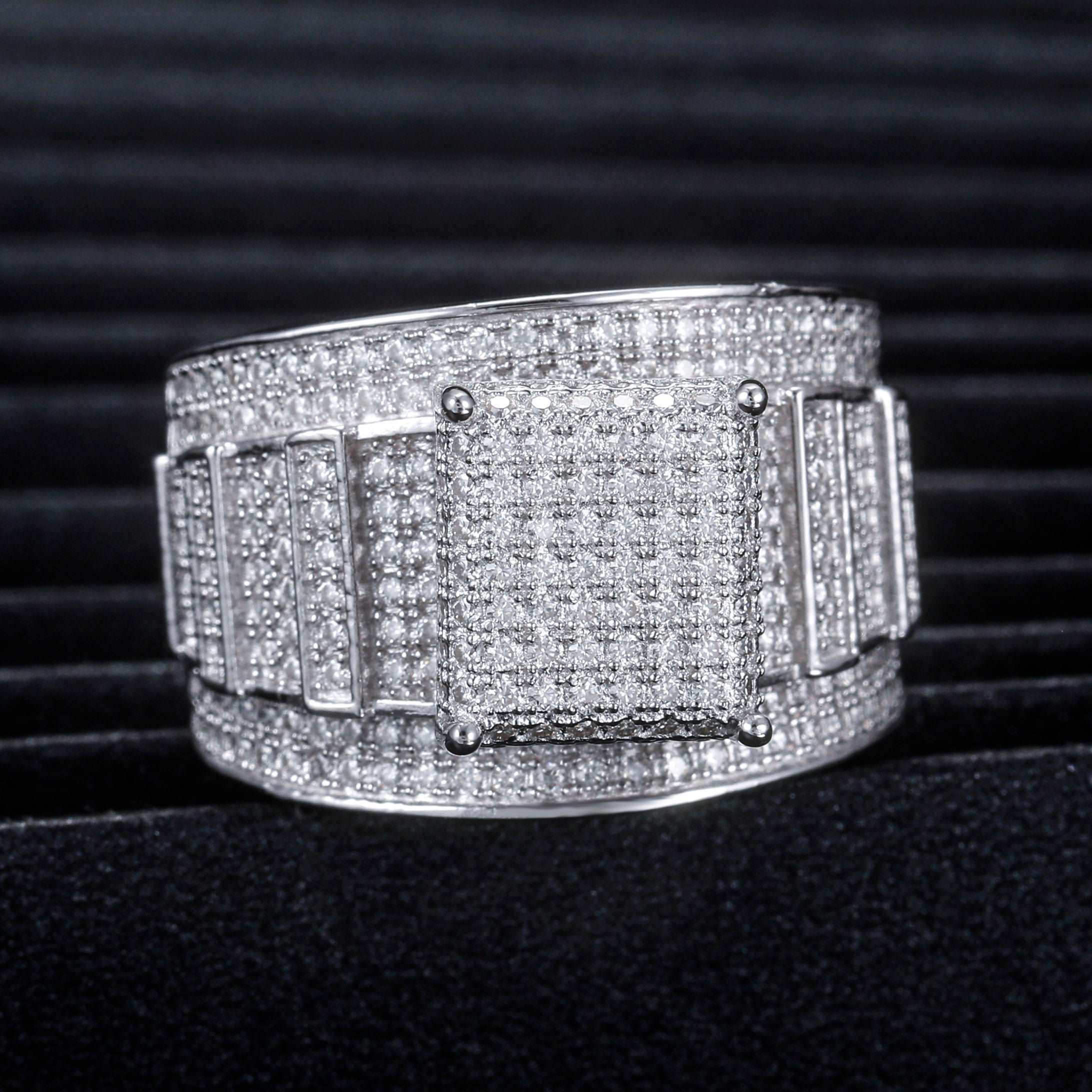 925 silver jewellery luxury moissanite diamond hip hop men ring for engagement