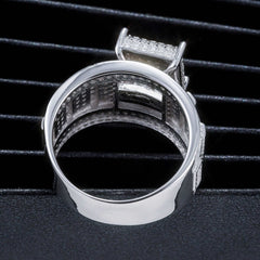 925 silver jewellery luxury moissanite diamond hip hop men ring for engagement