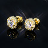 Luxury Moissanite Jewelry VVS Diamond Round earrings 8mm 9.2mm 11mm sterling silver 925 hip hop fashion earrings