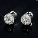 Luxury Moissanite Jewelry VVS Diamond Round earrings 8mm 9.2mm 11mm sterling silver 925 hip hop fashion earrings
