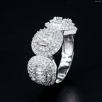 GL Fine Jewelry Iced Out Diamond Silver Hip Hop 925 Luxury Moissanite Diamond Ring