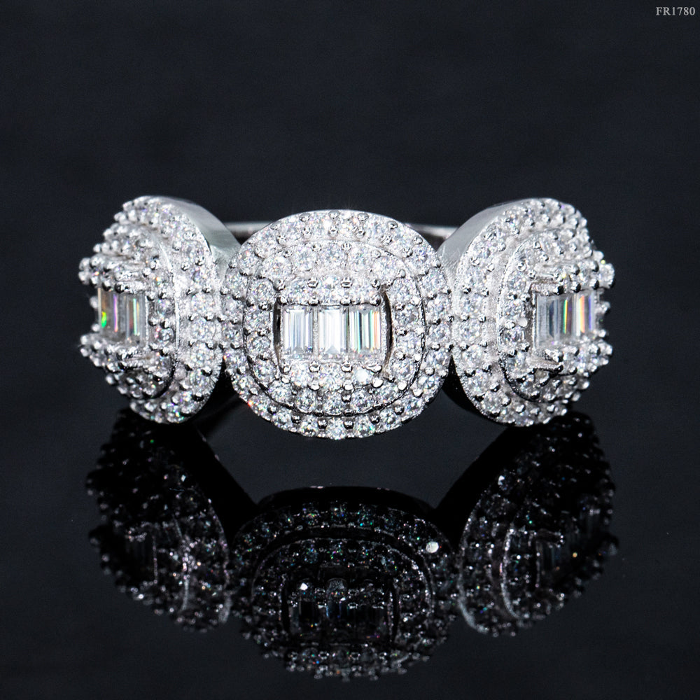 GL Fine Jewelry Iced Out Diamond Silver Hip Hop 925 Luxury Moissanite Diamond Ring Main image