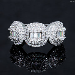 Fine Jewelry Iced Out Diamond Silver Hip Hop 925 Luxury Moissanite Diamond Ring