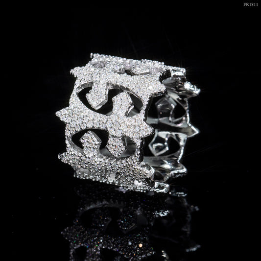 cross design Moissanite Hip Hop Ring 925 Sterling Silver Jewelry Fashion VVS Diamond Ring