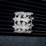 cross design Moissanite Hip Hop Ring 925 Sterling Silver Jewelry Fashion VVS Diamond Ring