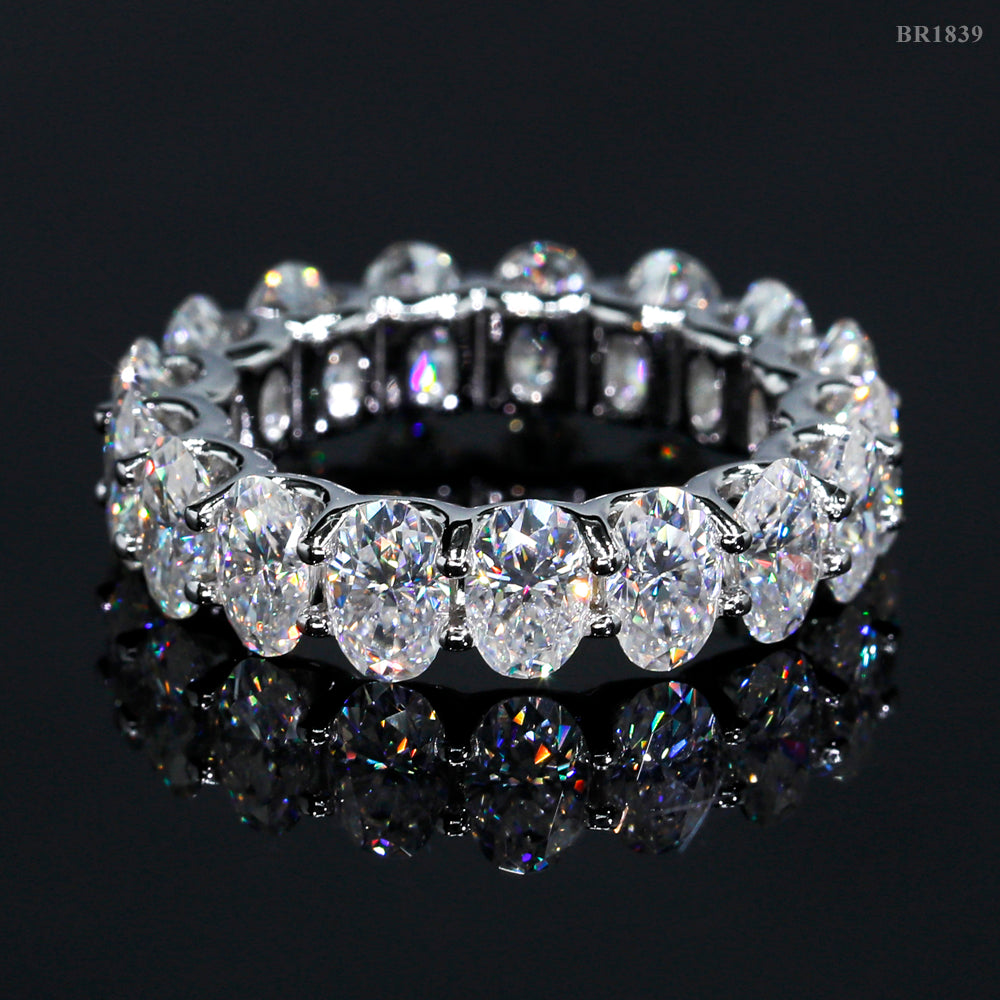 Luxury Jewelry Moissanite Rings VVS Moissanite Band 925 Sterling Silver Gold Plated Wedding Engagement Moissanite Diamond Ring