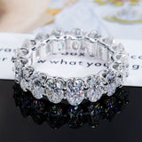 Luxury Jewelry Moissanite Rings VVS Moissanite Band 925 Sterling Silver Gold Plated Wedding Engagement Moissanite Diamond Ring