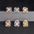 Hiphop Jewelry  925 Sterling Silver VVS Round Cut Moissanite Stud Earring