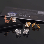 Hiphop Jewelry  925 Sterling Silver VVS Round Cut Moissanite Stud Earring
