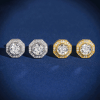 Hiphop Jewelry  925 Sterling Silver VVS Round Cut Emerald Cut Moissanite Stud pentagon Earring