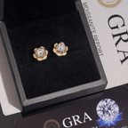GL Hiphop Jewelry  925 Sterling Silver VVS Round Cut Emerald Cut Moissanite Stud Flower Shape Earring