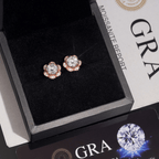 GL Hiphop Jewelry  925 Sterling Silver VVS Round Cut Emerald Cut Moissanite Stud Flower Shape Earring