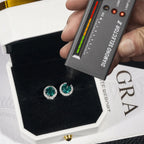 GL S925 Silver VVS Round Cut Colored Moissanite Stud Earring