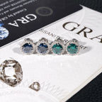 GL S925 Silver VVS Round Cut Colored Moissanite Stud Earring