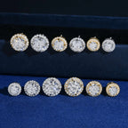 GL Hiphop Jewelry  925 Sterling Silver VVS Round Cut Moissanite Stud Earring
