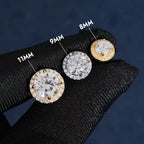 GL Hiphop Jewelry  925 Sterling Silver VVS Round Cut Moissanite Stud Earring