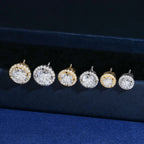 GL Hiphop Jewelry  925 Sterling Silver VVS Round Cut Moissanite Stud Earring