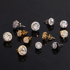 GL Hiphop Jewelry  925 Sterling Silver VVS Round Cut Moissanite Stud Earring