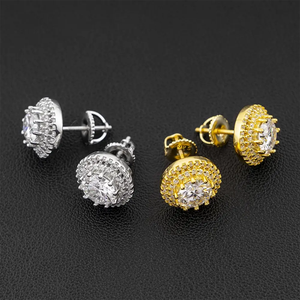 GL 925 Silver VVS Moissanite Diamond Trendy Stud Earrings