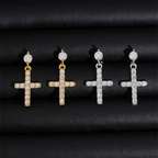 GL S925 Silver VVS Moissanite Diamond Fashion Cross Stud Earring