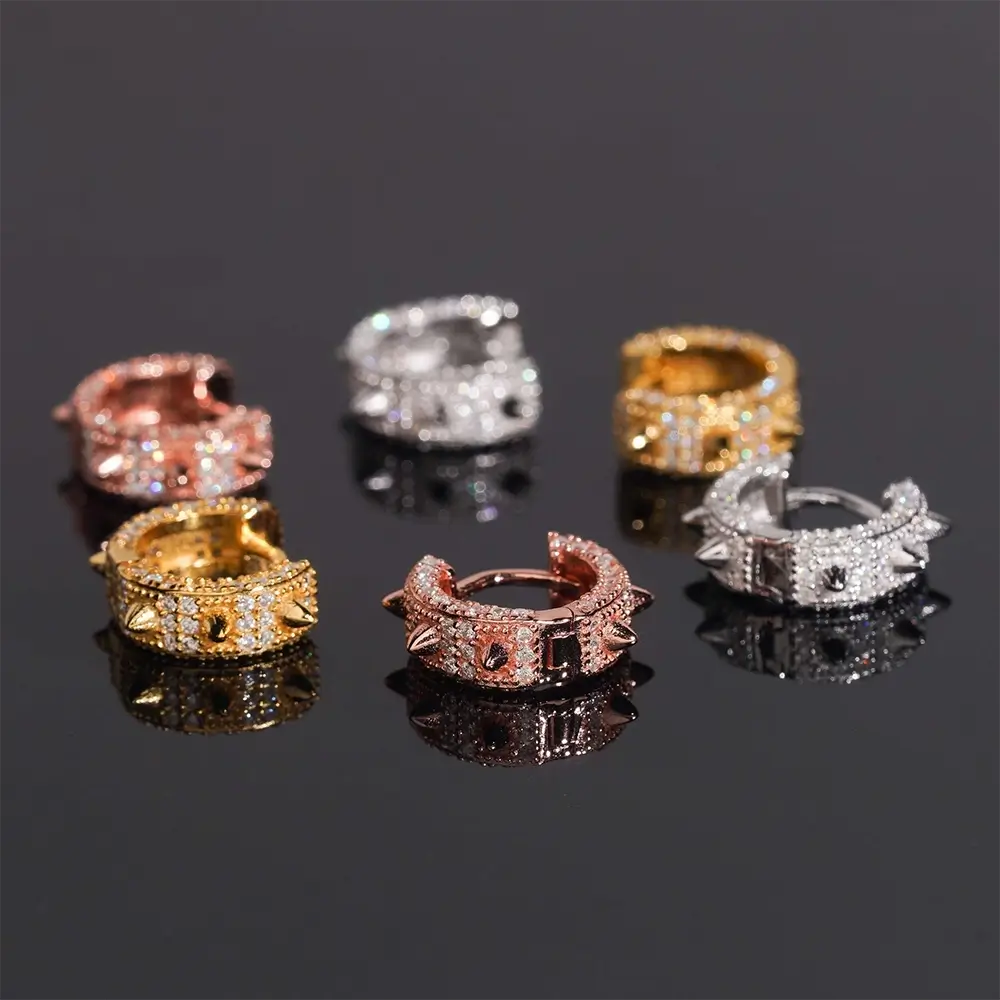 GL Fashion Jewelry Luxury S925 Silver VVS Moissanite Diamond Hoop Earrings Main image
