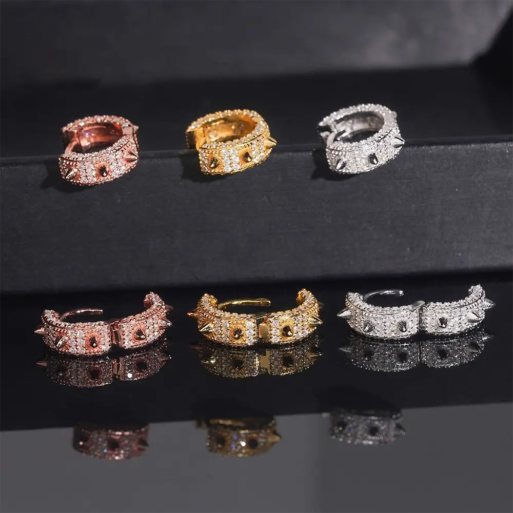 GL Fashion Jewelry Luxury S925 Silver VVS Moissanite Diamond Hoop Earrings Secondary image