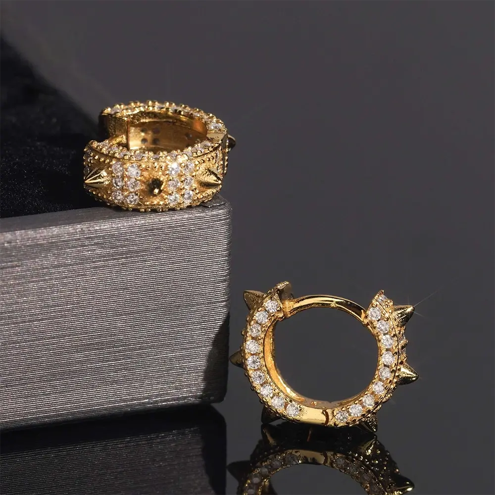 GL Fashion Jewelry Luxury S925 Silver VVS Moissanite Diamond Hoop Earrings